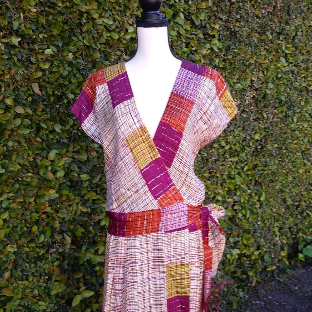 James Coviello Silk Wrap Dress